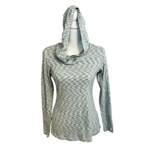 Columbia Sage Green and Grey Heather Pullover Stretch Long Sleeve Hoodie Medium